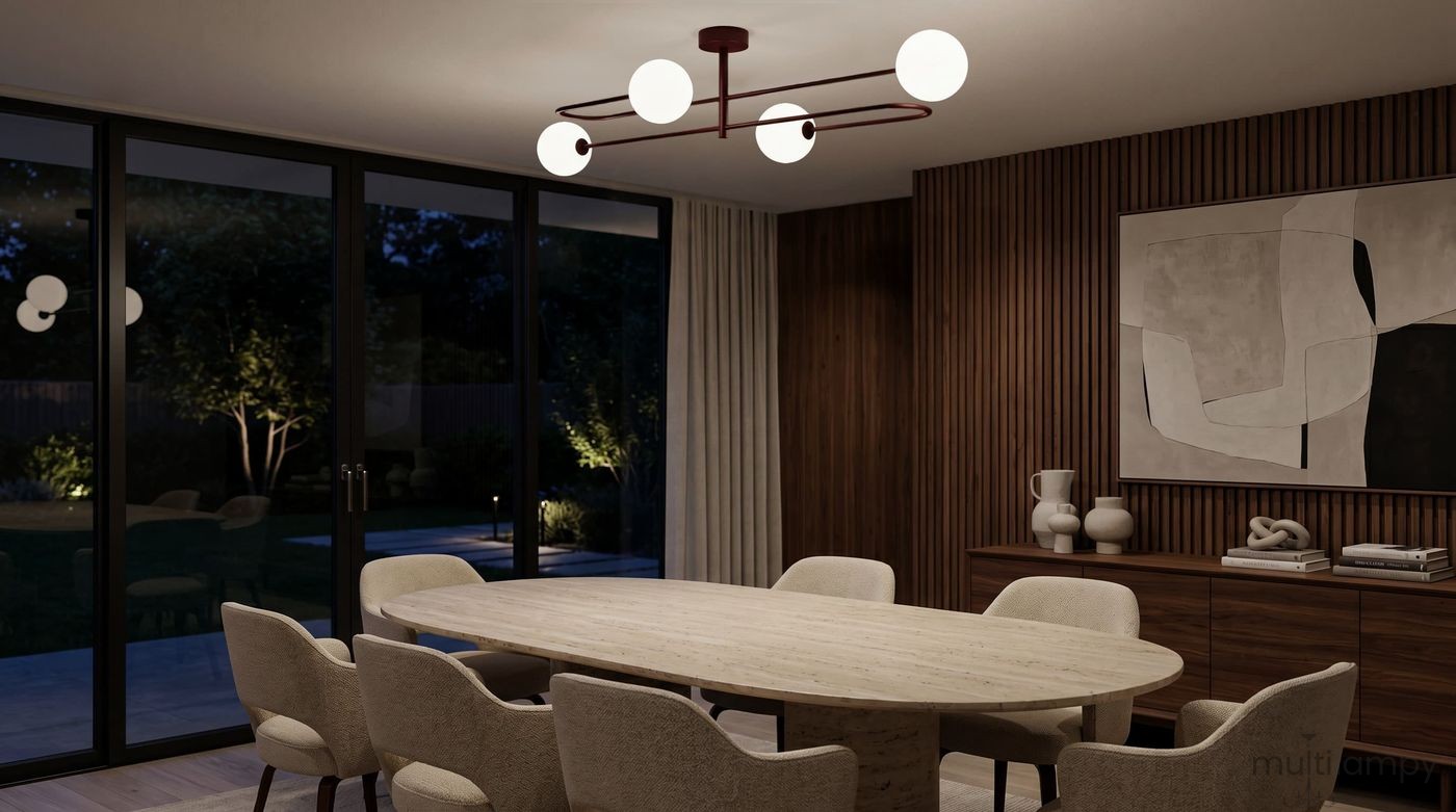 Balu lampa sufitowa 4xG9 burgund biały K-6021