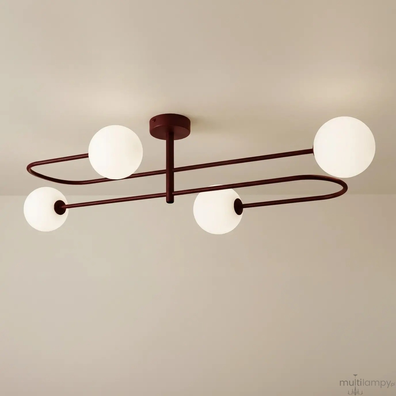 Balu lampa sufitowa 4xG9 burgund biały K-6021