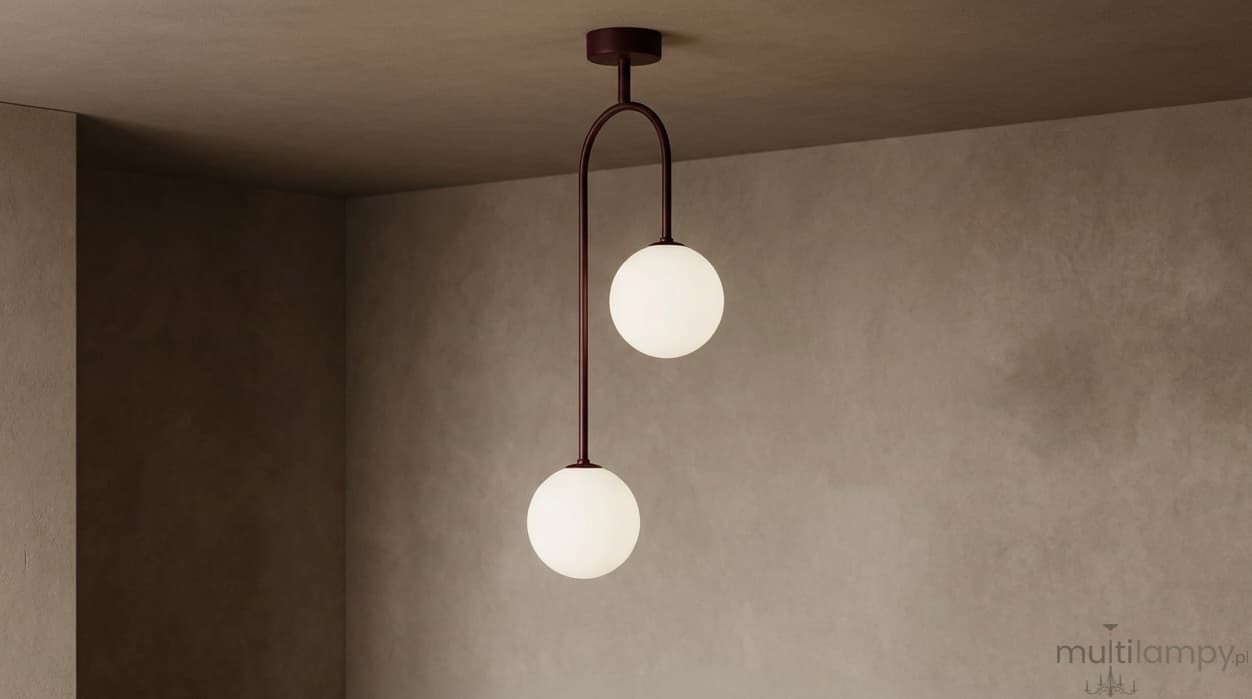 Balu lampa sufitowa 2xG9 burgund biały K-6020