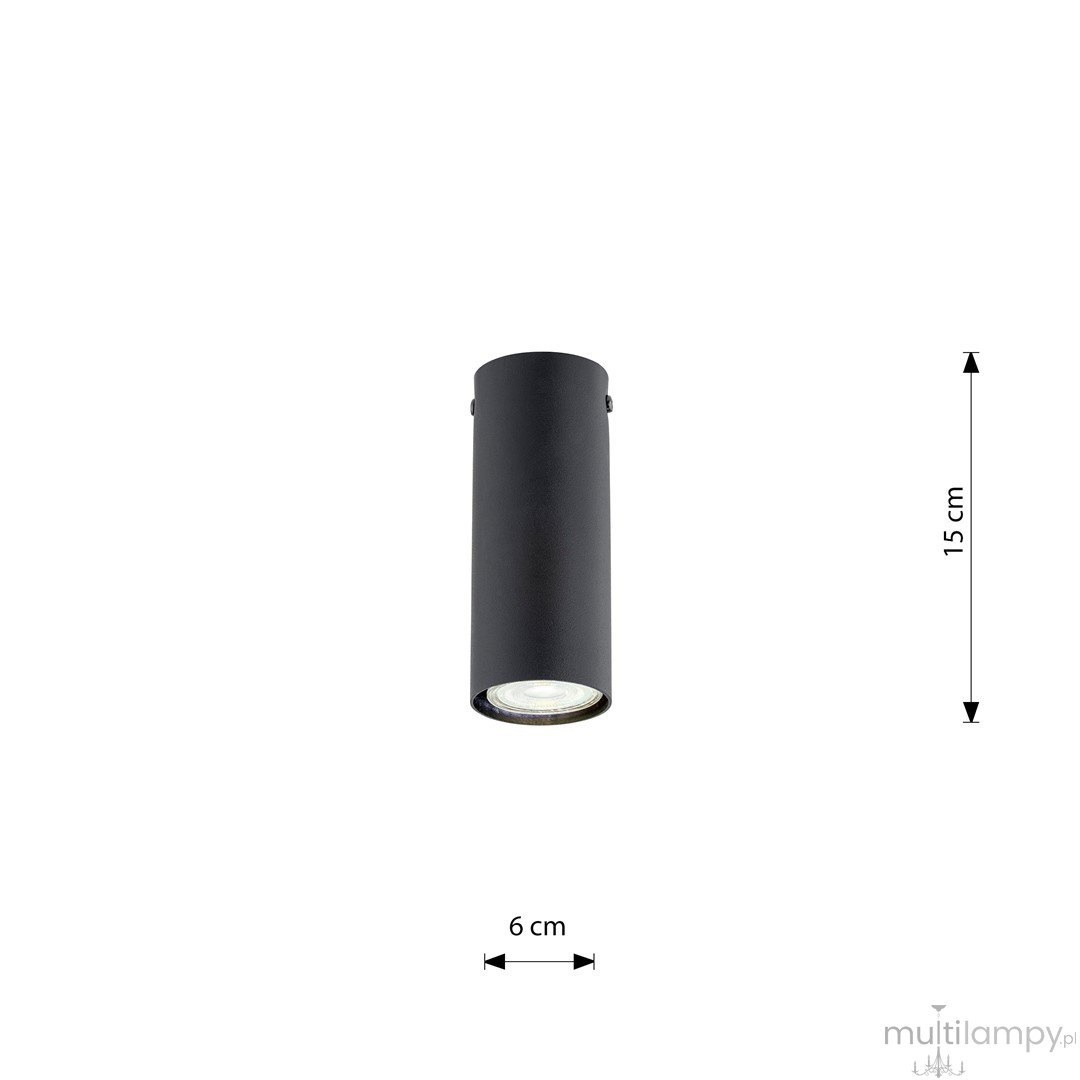 Tecno S lampa sufitowa 1xGU10 czarna 1316/1S