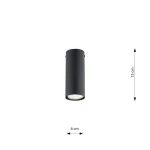 Tecno S lampa sufitowa 1xGU10 czarna 1316/1S