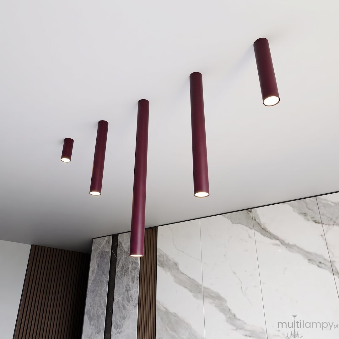 Tecno L lampa sufitowa 1xGU10 burgund 1818/1L