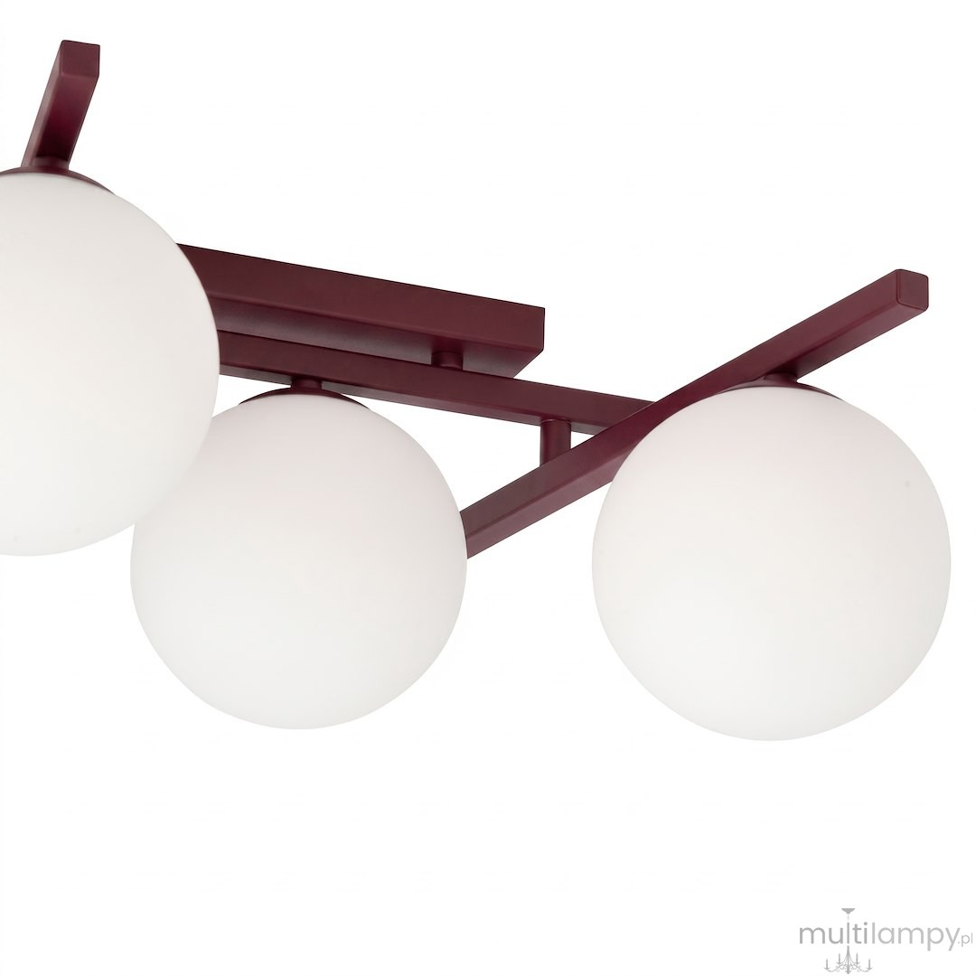 Smart lampa sufitowa 4xE14 burgund/biały 1795/4