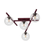 Smart lampa sufitowa 4xE14 burgund/transparentny 1796/4