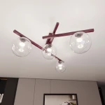 Smart lampa sufitowa 4xE14 burgund/transparentny 1796/4