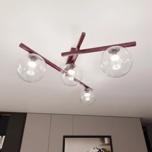Smart lampa sufitowa 4xE14 burgund/transparentny 1796/4