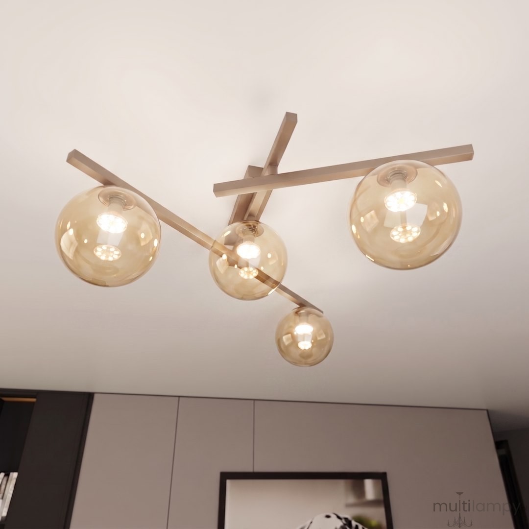 Smart lampa sufitowa 4xE14 mokka/bursztynowy 1794/4