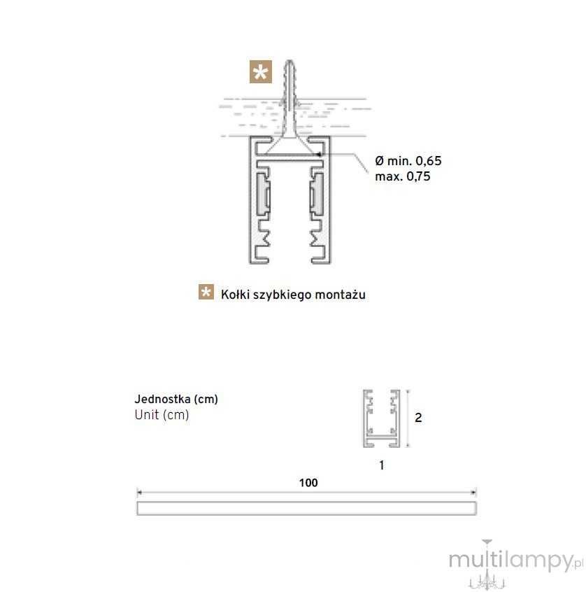 Szyna magnetyczna Micro Magnetic natynkowa 100 cm czarna