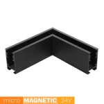 Łącznik kątowy do szyn magnetycznych natynkowych Micro Magnetic czarny