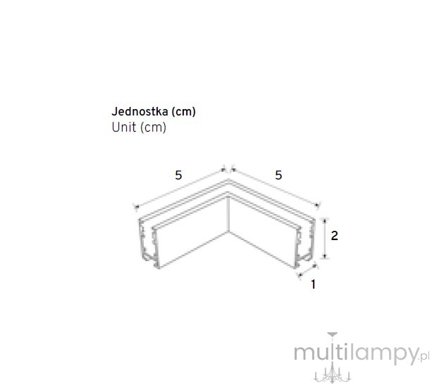 Łącznik kątowy do szyn magnetycznych natynkowych Micro Magnetic czarny