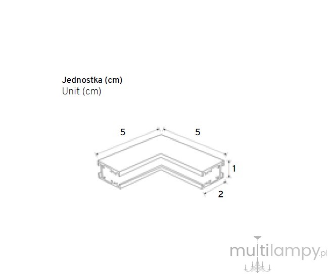 Łącznik kątowy sufit-ściana do szyn magnetycznych natynkowych Micro Magnetic czarny