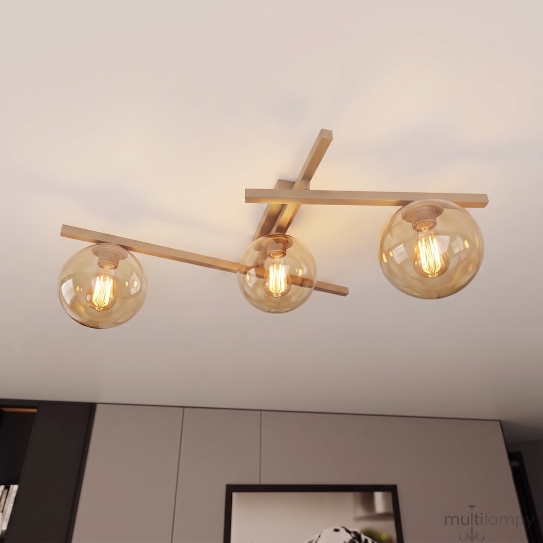 Smart lampa sufitowa 3xE14 mokka/bursztynowy 1794/3