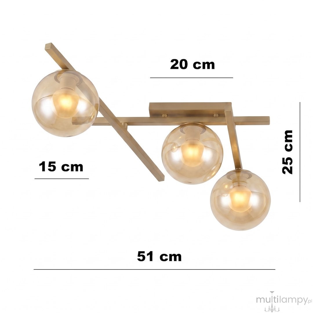 Smart lampa sufitowa 3xE14 mokka/bursztynowy 1794/3