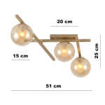 Smart lampa sufitowa 3xE14 mokka/bursztynowy 1794/3