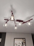 Smart lampa sufitowa 5xE14 burgund/transparentny 1796/5