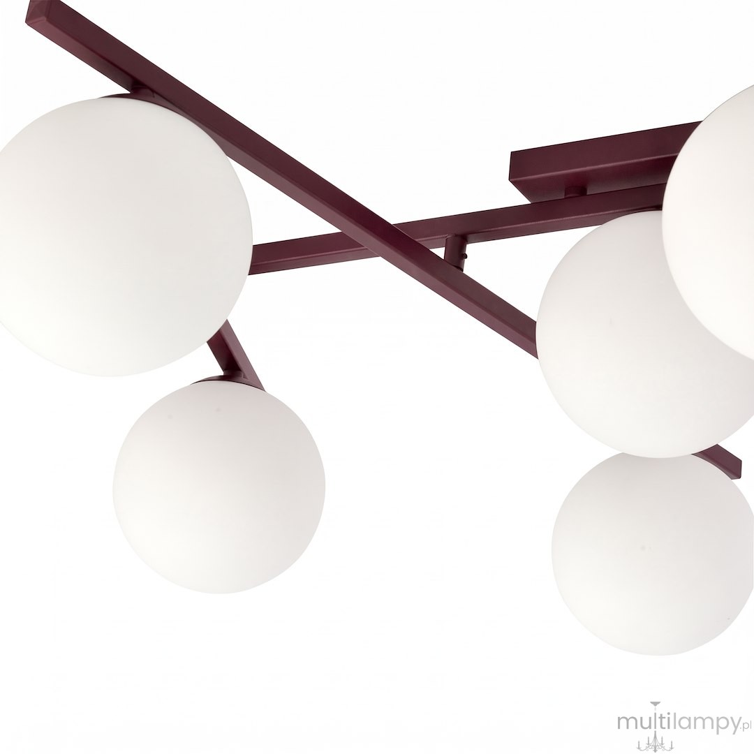 Smart lampa sufitowa 5xE14 burgund/biały 1795/5