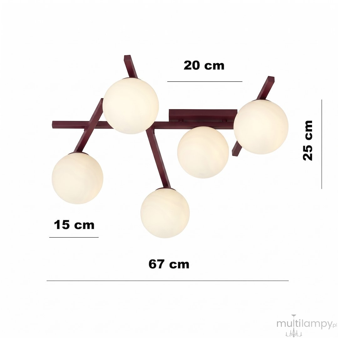 Smart lampa sufitowa 5xE14 burgund/biały 1795/5-6.jpeg