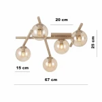 Smart lampa sufitowa 5xE14 mokka/bursztynowy 1794/5