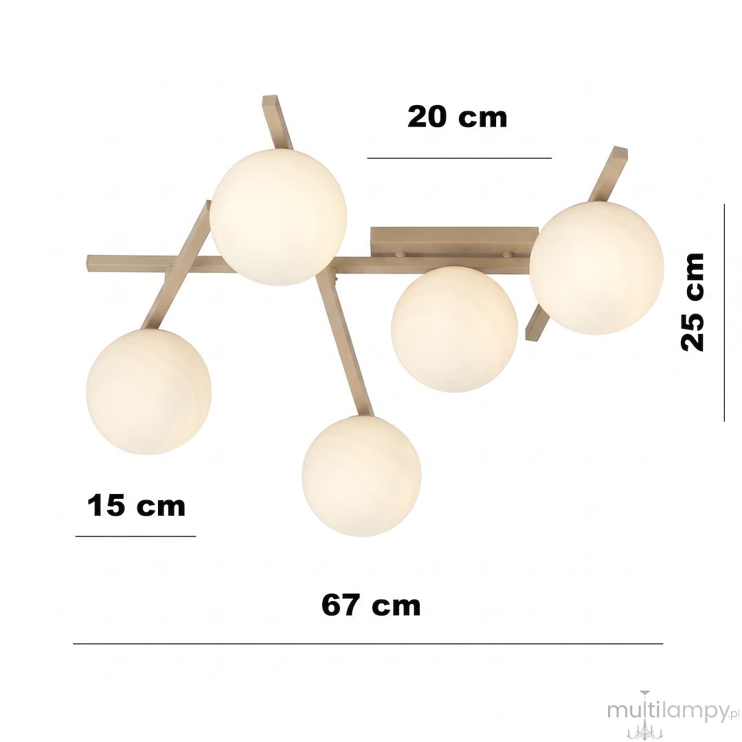 Smart lampa sufitowa 5xE14 mokka/biały 1793/5