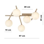 Smart lampa sufitowa 5xE14 mokka/biały 1793/5