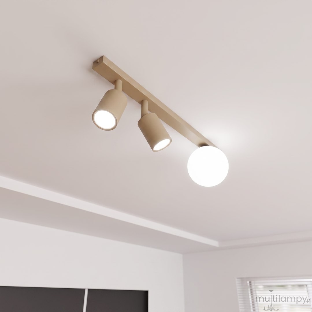 Baster lampa sufitowa 2xGU10+1xE14 mokka/biały 1814/3