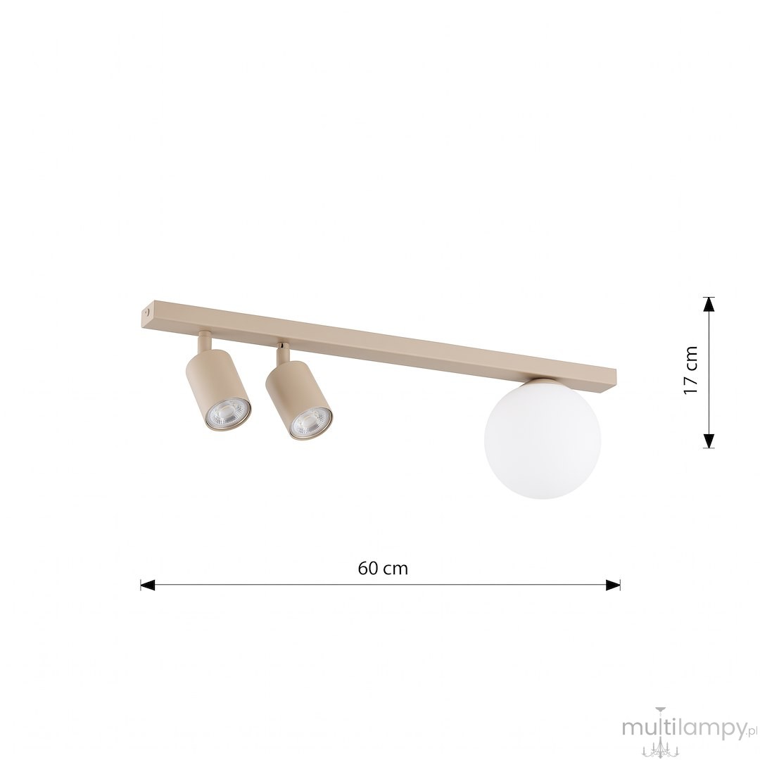Baster lampa sufitowa 2xGU10+1xE14 mokka/biały 1814/3