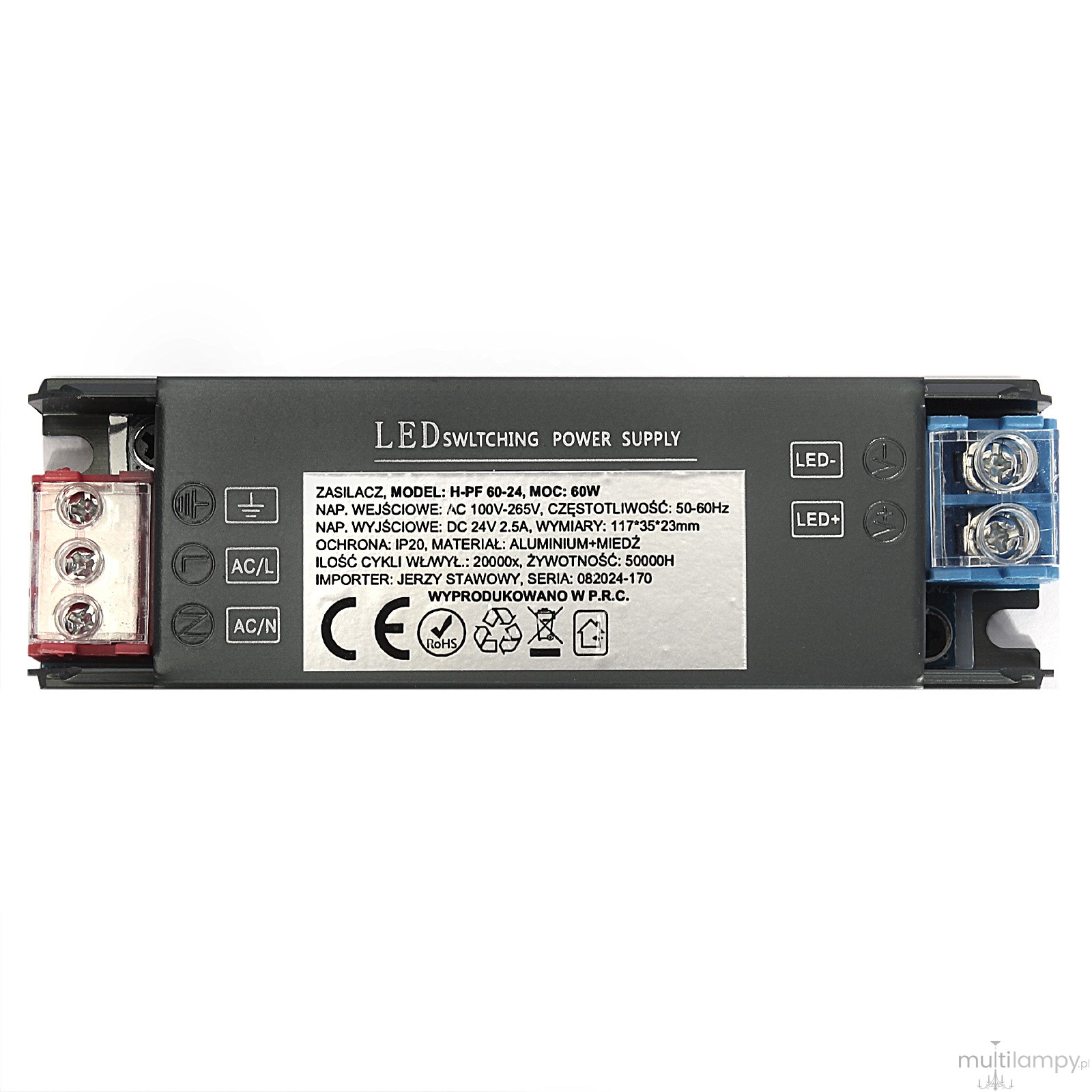 Zasilacz zewnętrzny do szyn magnetycznych Micro Magnetic 60W/24DC