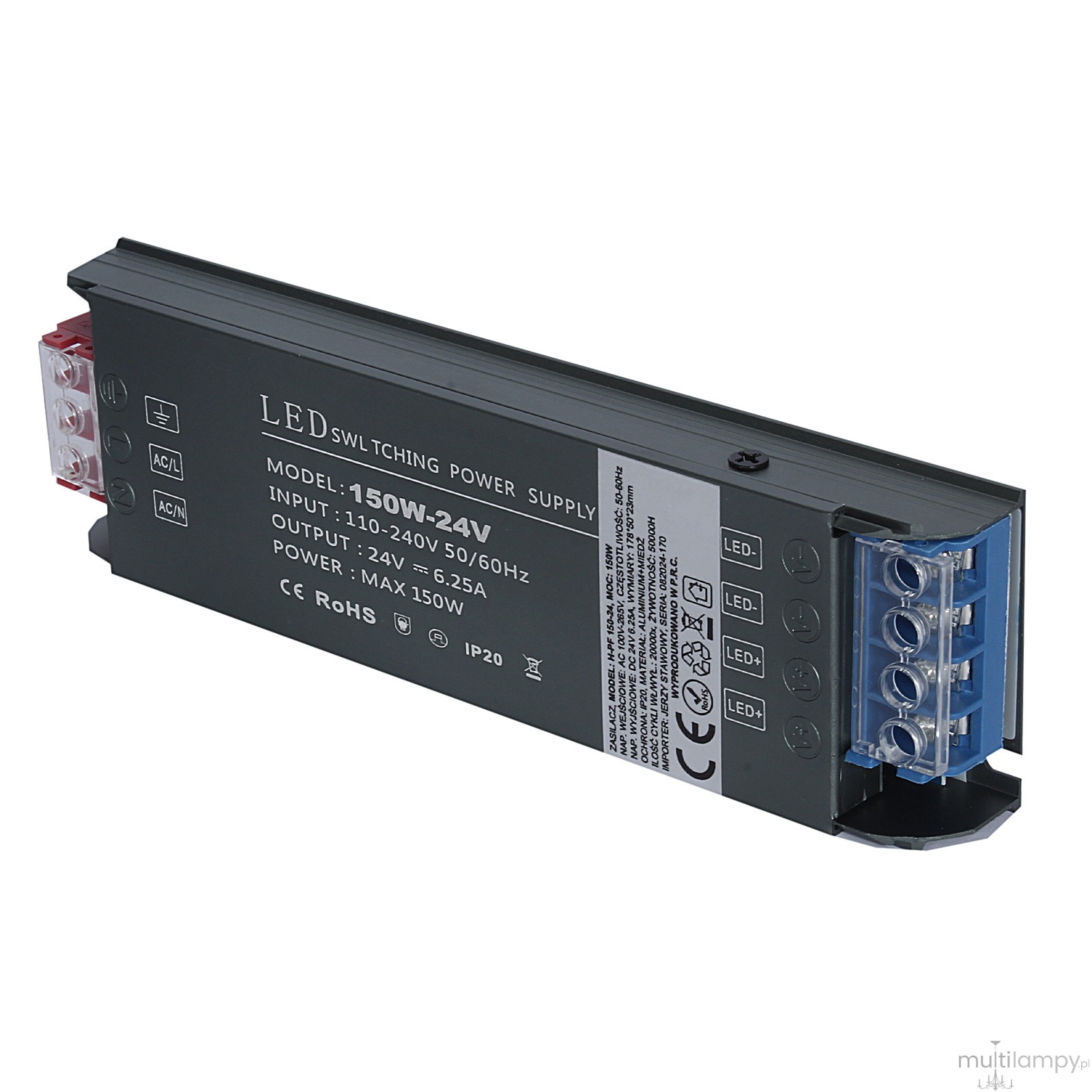 Zasilacz zewnętrzny do szyn magnetycznych Micro Magnetic 150W/24DC