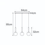 Toki lampa wisząca 3xE14 czarna biały K-5861