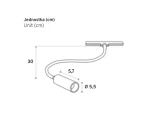 Lampa elastyczna LED do szyny magnetycznej Micro Magnetic 3W/3000K czarna