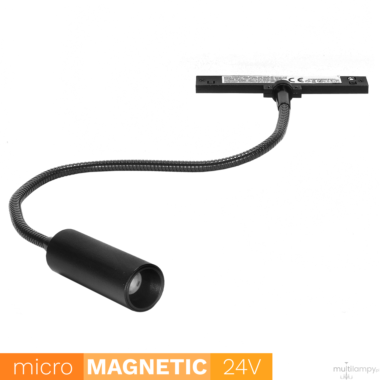 Lampa elastyczna LED do szyny magnetycznej Micro Magnetic 3W/4000K czarna