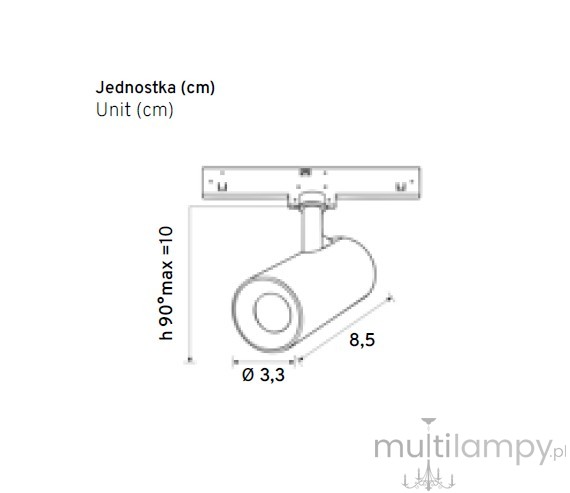 Spot regulowany LED do szyny magnetycznej Micro Magnetic 6W/4000K czarny