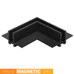 Łącznik kątowy do szyn magnetycznych podtynkowych GK 12,5 mm Micro Magnetic czarny