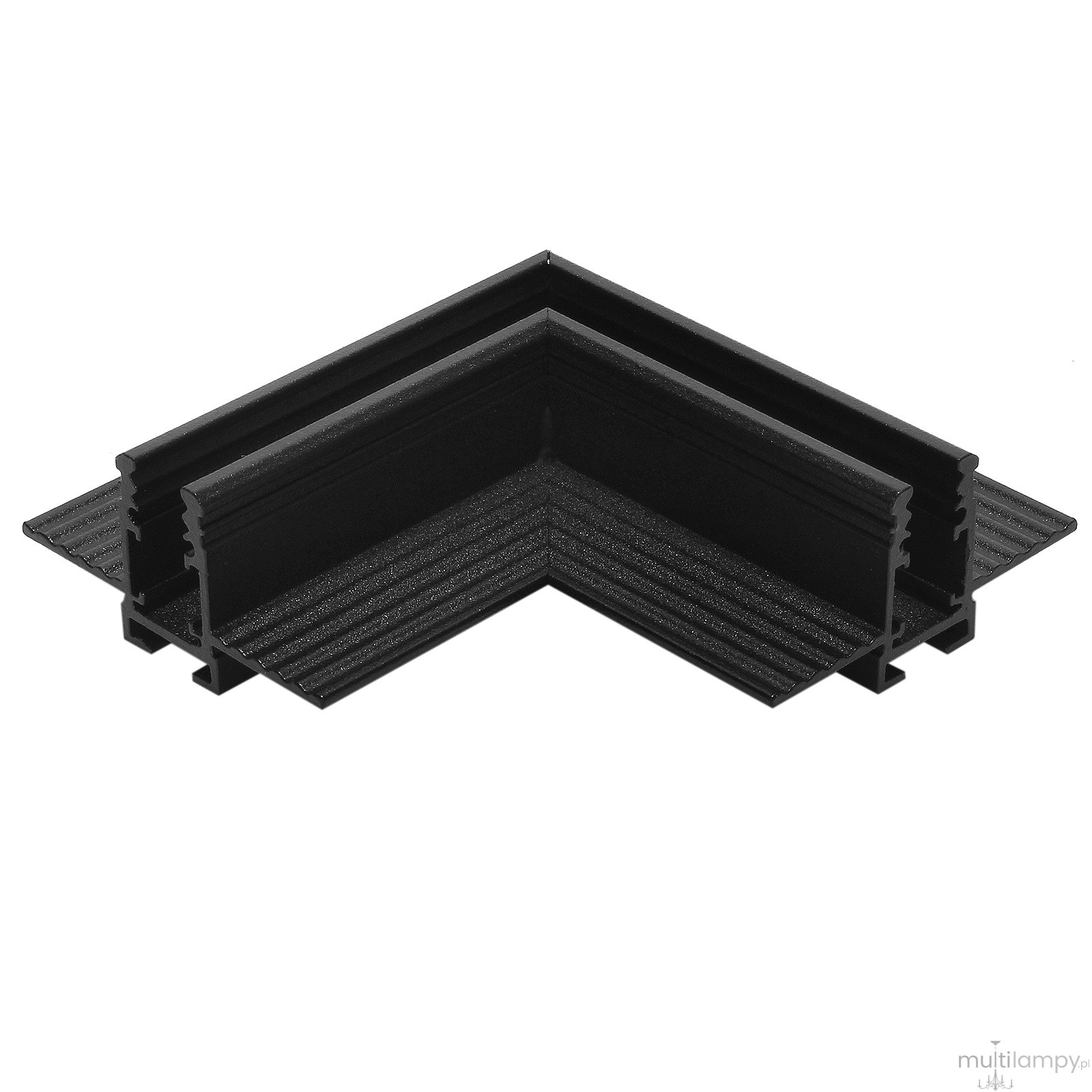 Łącznik kątowy do szyn magnetycznych podtynkowych GK 12,5 mm Micro Magnetic czarny