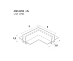 Łącznik kątowy do szyn magnetycznych podtynkowych GK 12,5 mm Micro Magnetic czarny