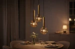 Yuki lampa wisząca 3xE14 czarna bursztynowy K-5867