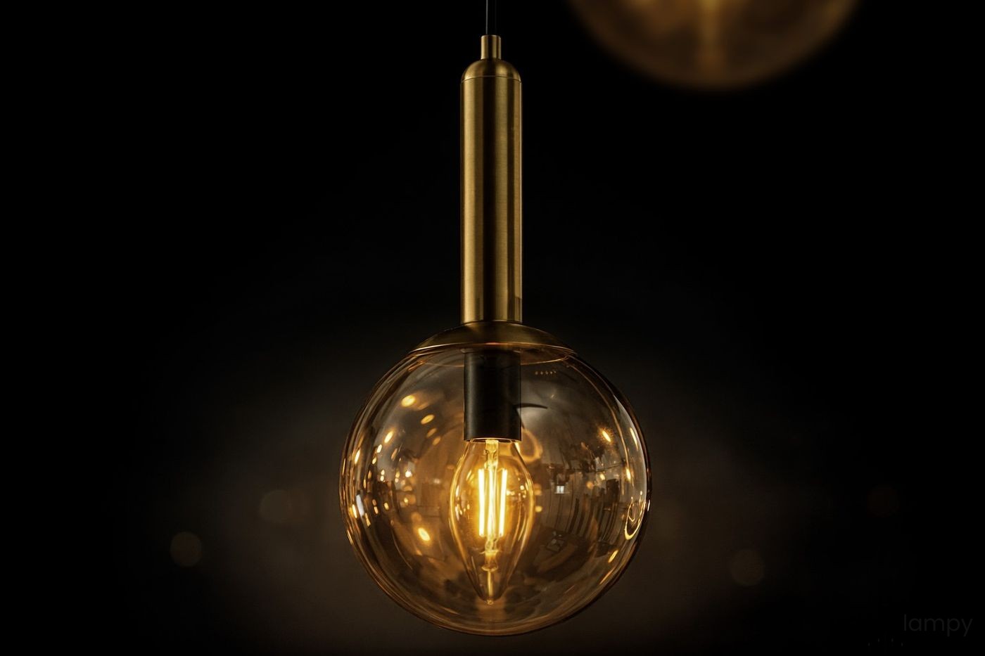 Yuki lampa wisząca 3xE14 czarna bursztynowy K-5867