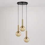 Yuki lampa wisząca 3xE14 czarna bursztynowy K-5867