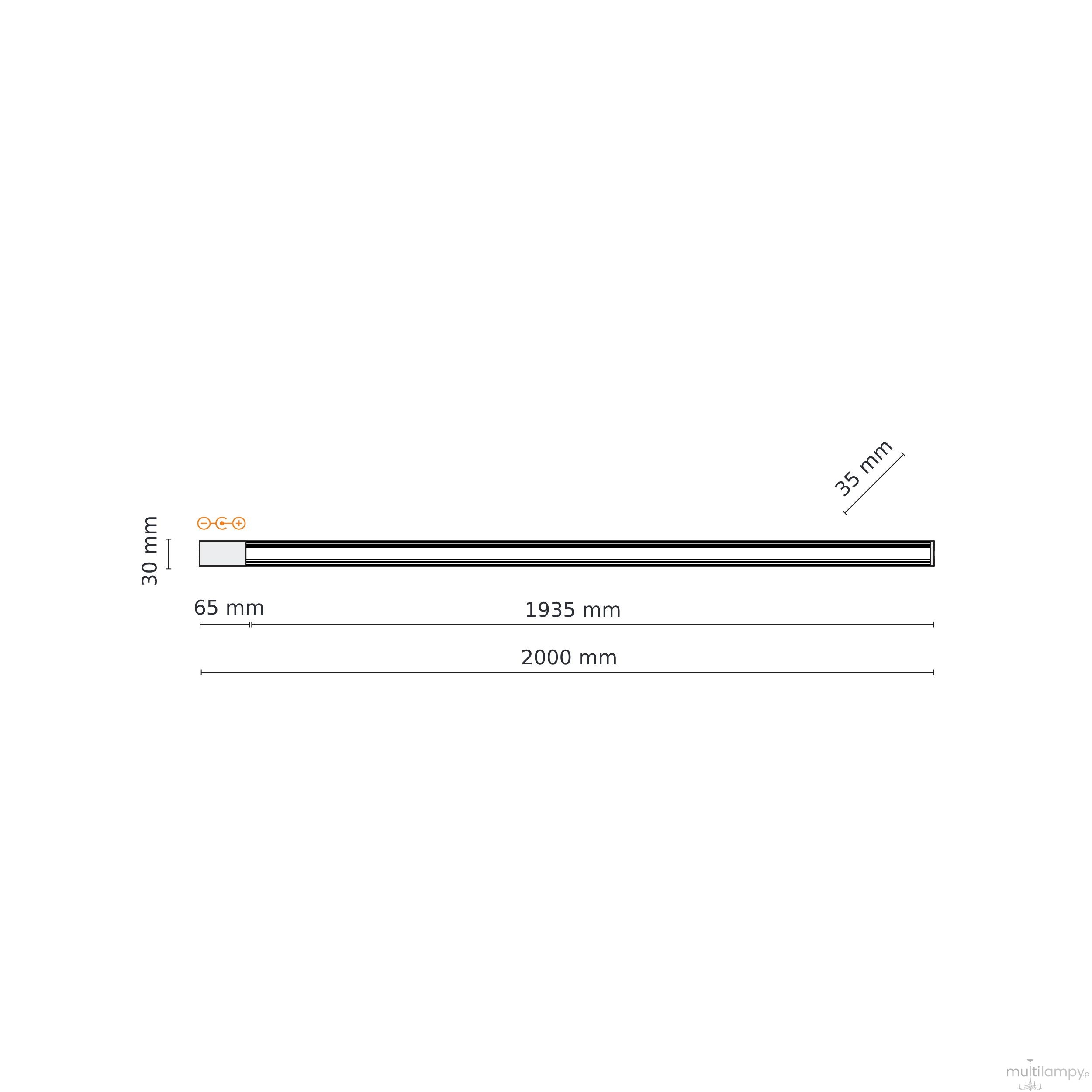 Tracer prowadnica szyna 3-fazowa 200 cm czarna 3601
