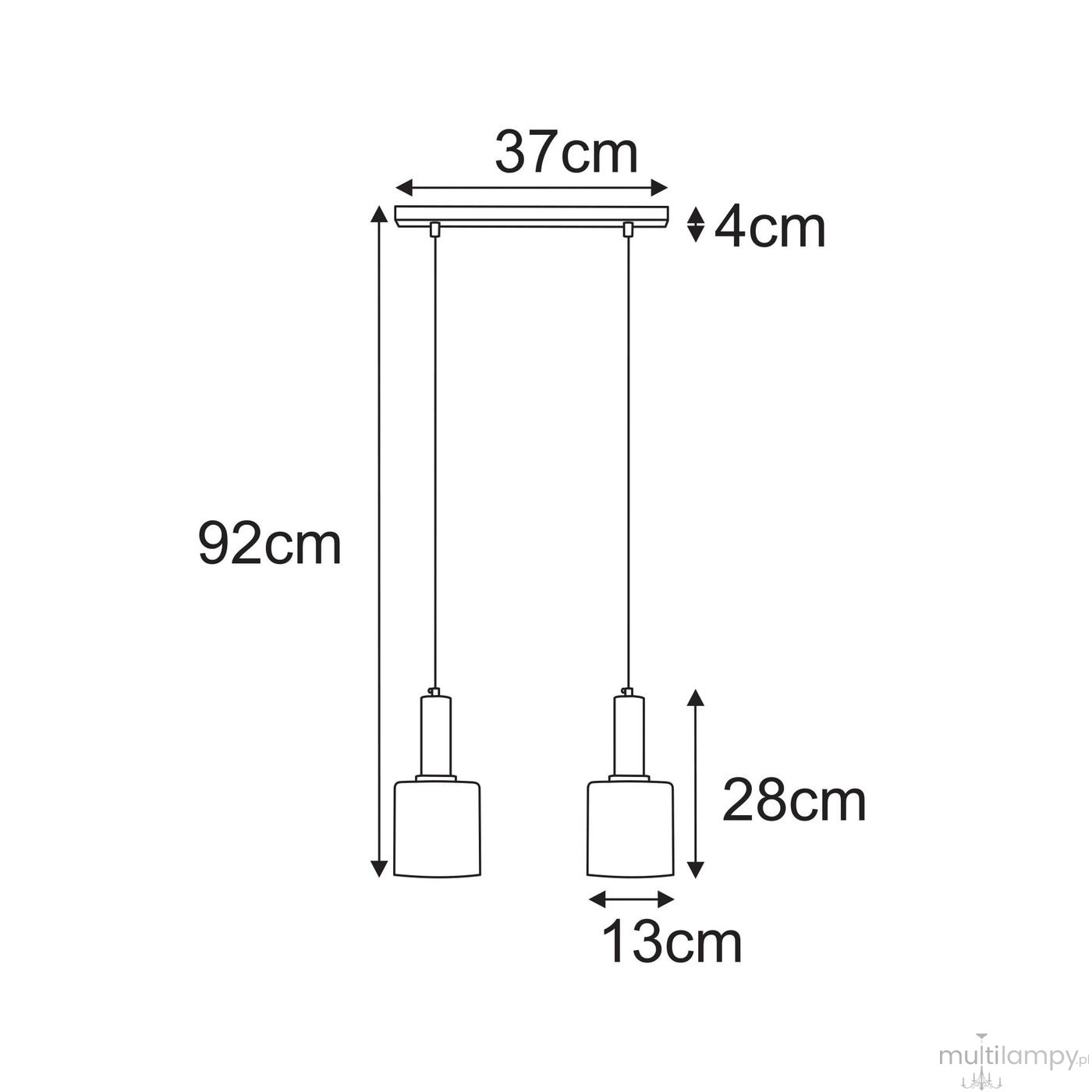 Aigo lampa wisząca 2xE27 czarna bursztynowy K-5876