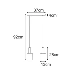 Aigo lampa wisząca 2xE27 czarna bursztynowy K-5876