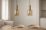 Aigo lampa wisząca 2xE27 czarna bursztynowy K-5876
