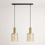 Aigo lampa wisząca 2xE27 czarna bursztynowy K-5876