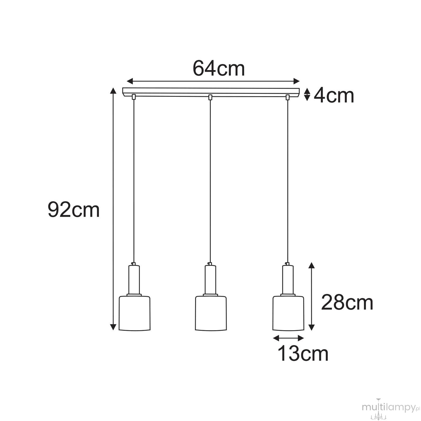 Aigo lampa wisząca 3xE27 czarna bursztynowy K-5877