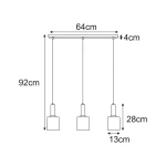 Aigo lampa wisząca 3xE27 czarna bursztynowy K-5877