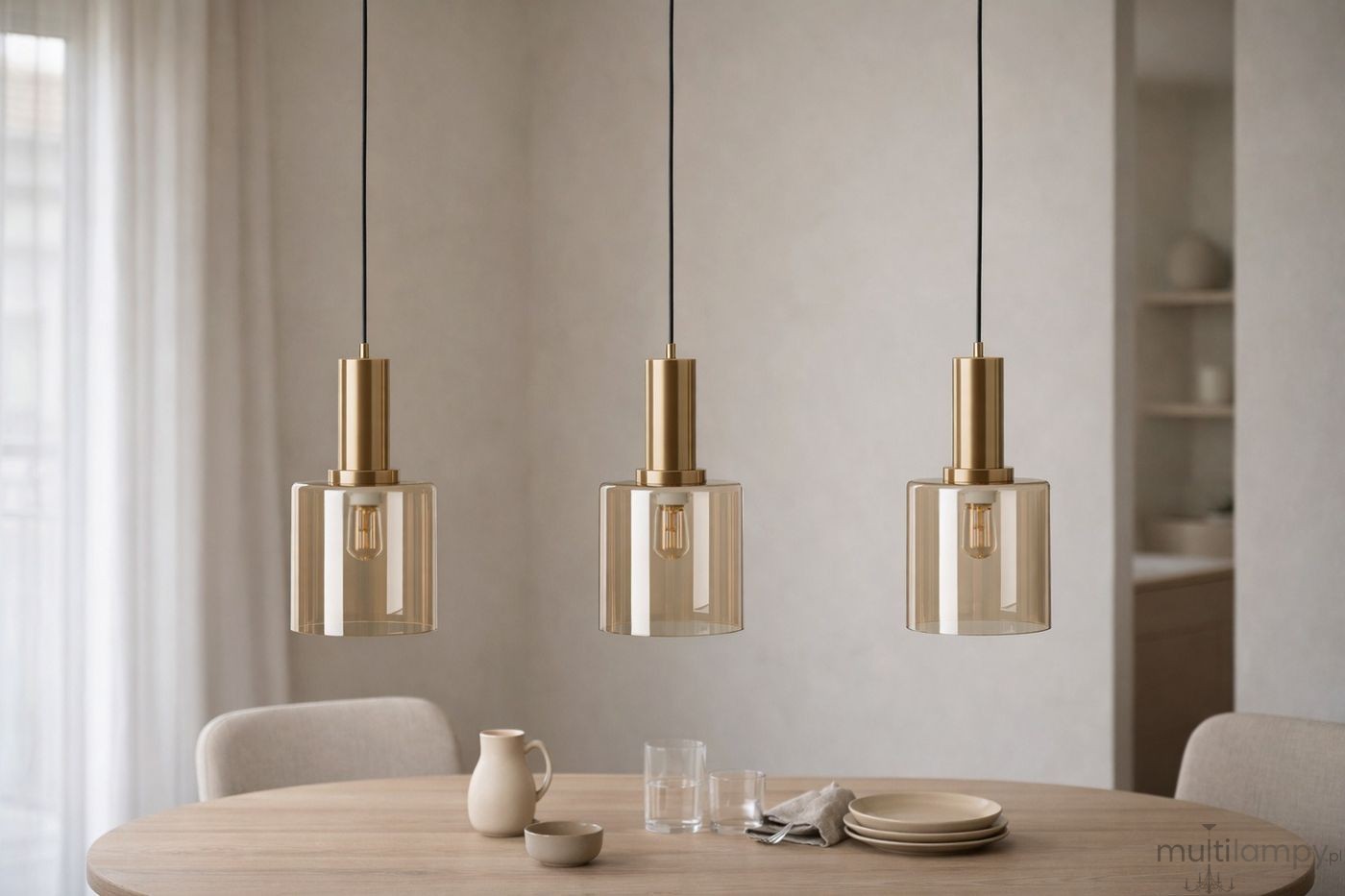 Aigo lampa wisząca 3xE27 czarna bursztynowy K-5877