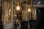 Aigo lampa wisząca 3xE27 czarna bursztynowy K-5877