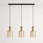 Aigo lampa wisząca 3xE27 czarna bursztynowy K-5877
