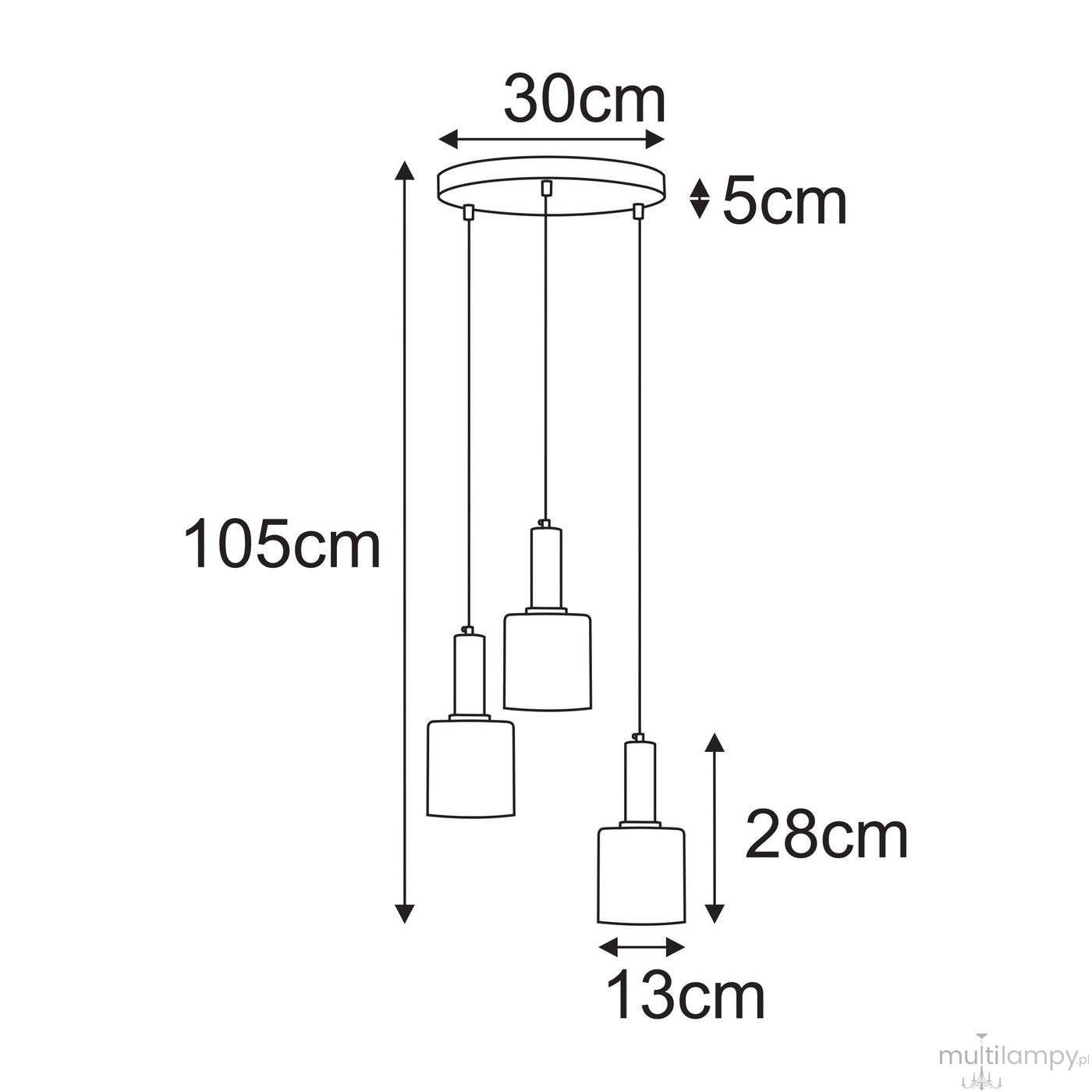 Aigo lampa wisząca 3xE27 czarna bursztynowy K-5878