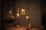 Aigo lampa wisząca 3xE27 czarna bursztynowy K-5878